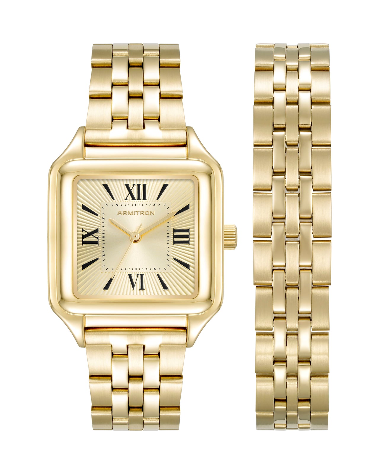 Titan Bracelet Set 34mm Gold Gold Square Watches