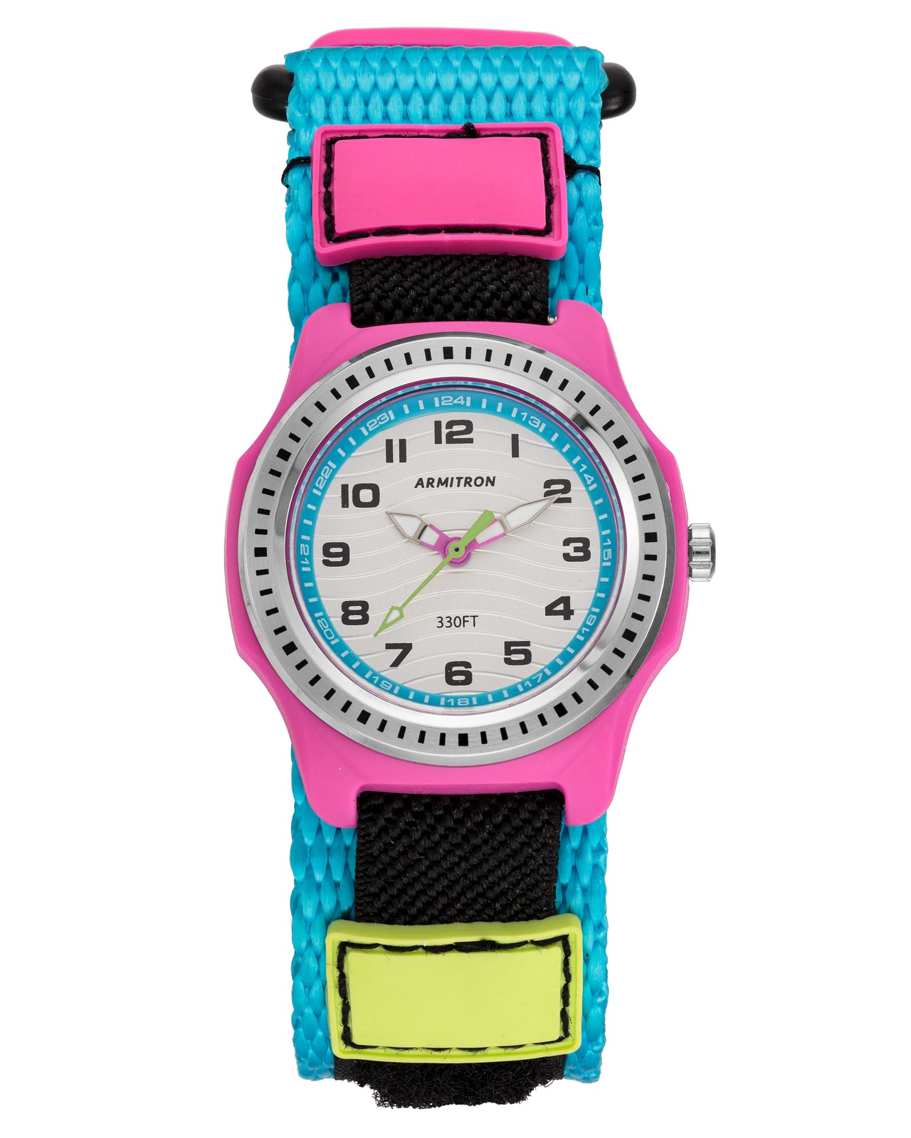 Strap N Go 31.5mm Two Tone Patches Nylon Kids Round Watch