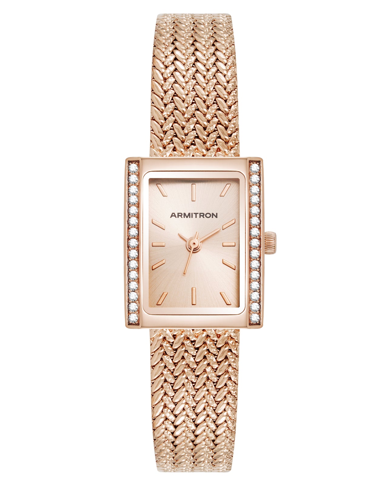 Athena 18mm Rose Gold Woven Rectangle Watches