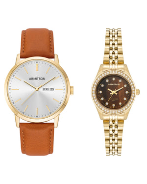 Miles & Minnie Stone Dial | Tan & Gold