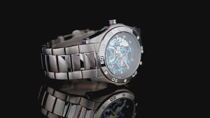 Skeleton 42mm Silver Black Blue Men s Watches by Armitron