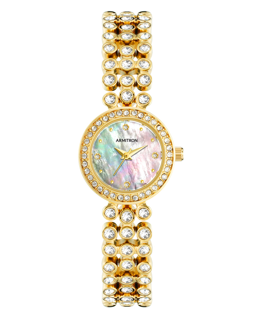 Ellie 23mm Gold Pearl Gold Dress Watches by Armitron